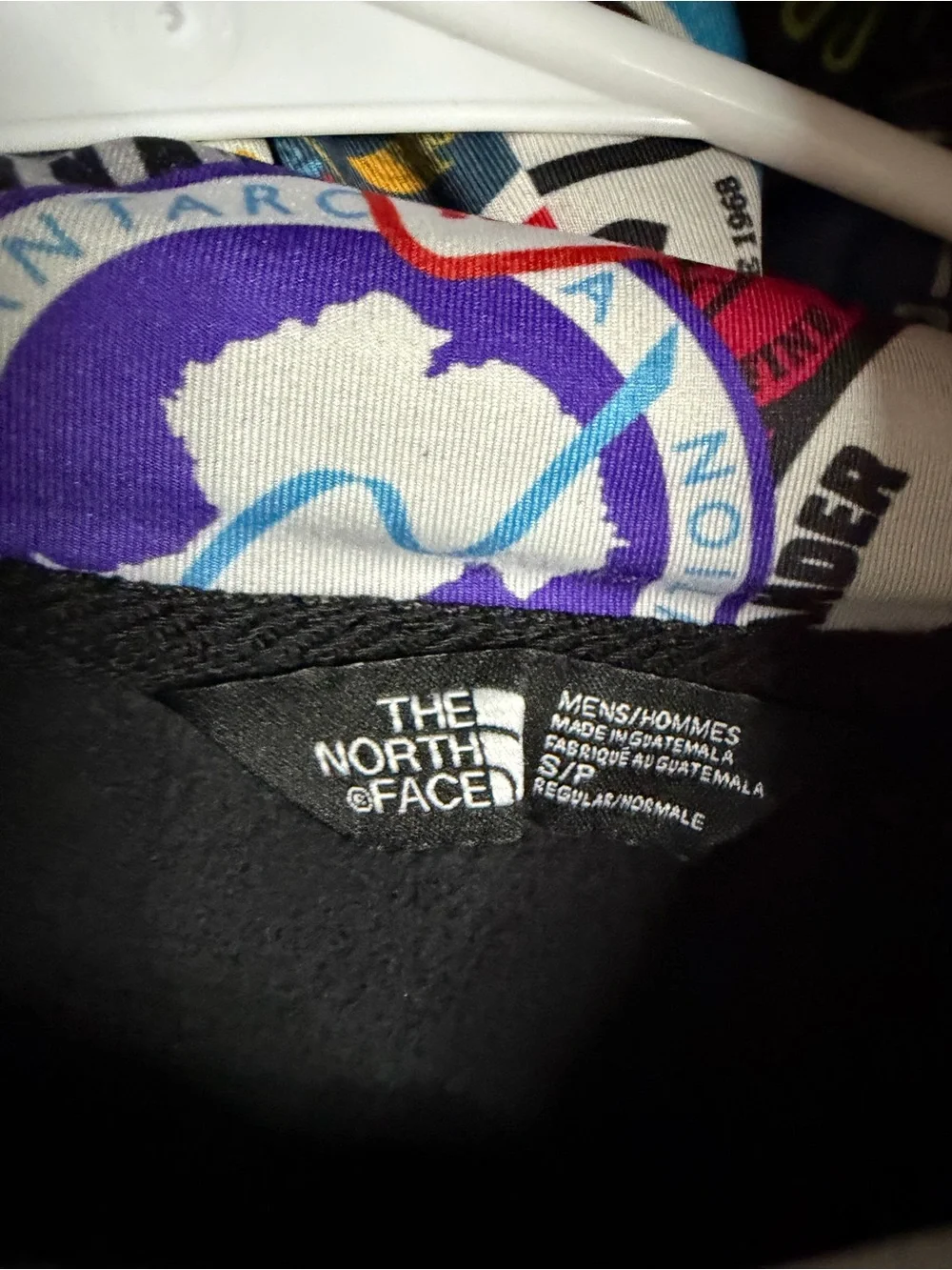 The North Face Mens Small Black Hoodie Rare National Park Sticker Bomb Hood S